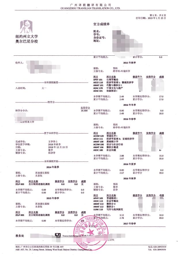 國外成績單翻譯成中文圖片 國外成績單翻譯成中文圖片