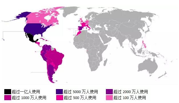 西班牙語翻譯需求地圖 西班牙語翻譯需求地圖